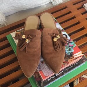 Stuart Weitzman cognac mules